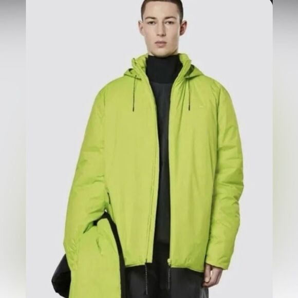 RAINS Padded Nylon Jacket ☔️ Digital Lime☔️ insulated ☔️ unisex ☔️ small - Picture 1 of 7